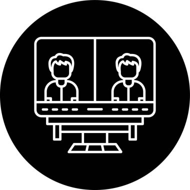 Bir adam ve dizüstü bilgisayarın vektör çizimi