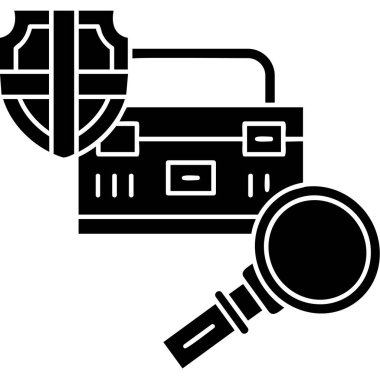 Güvenlik kamerası ikonu. Web için cctv güvenlik vektör simgesinin özet çizimi