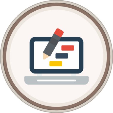 Dizüstü düz tasarım simgesi