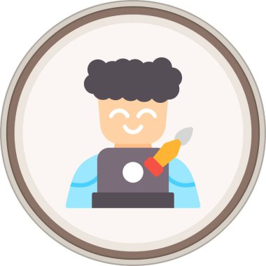 avatar adam dizüstü bilgisayar simgesi düz stil