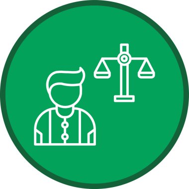 Hukuk ve adalet ikonu vektör illüstrasyonu, adalet ve hukuki ikon düzenlenebilir