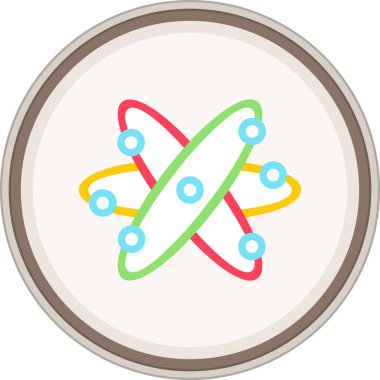 Moda biçimi izole edilmiş arkaplanda atom simgesi