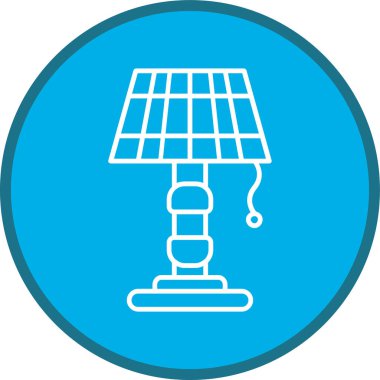 Güneş paneli simgesi. vektör biçimi düz yuvarlak cyan renkleridir, yuvarlak açılı ve mavi renklidir.