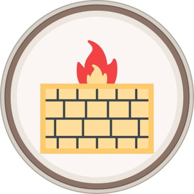 şömine simgesi vektör illüstrasyonu