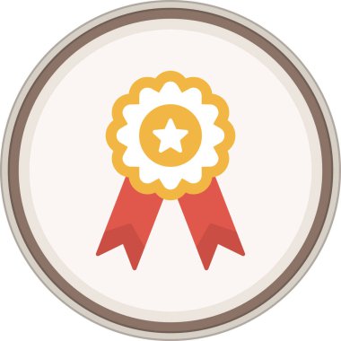 Madalya simgesi, düz vektör tasarımı.