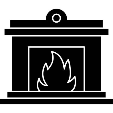 Şömine. Web simgesi basit illüstrasyon