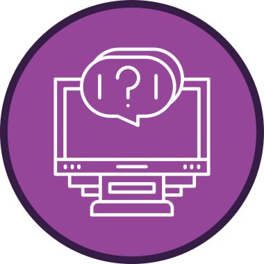 Soru işaretli modern dizüstü bilgisayarın vektör çizimi