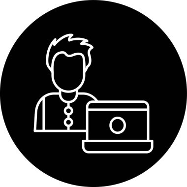 dizüstü bilgisayar kutsal kişilerin resmi, basit vektör çizim