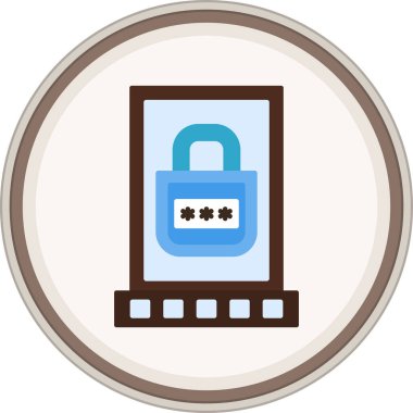 Şifre. Web simgesi basit illüstrasyon