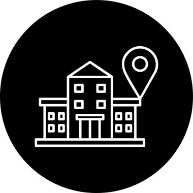 Building Line inverted circle. Vector Illustration For Web Use