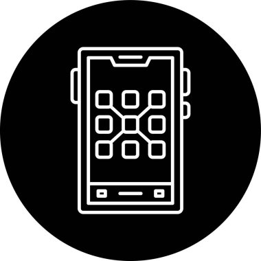 Smartphone Line inverted circle. Vector Illustration For Web Use