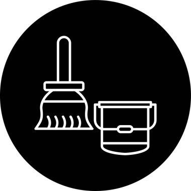 Temizlik servisi simgesinin vektör illüstrasyonu