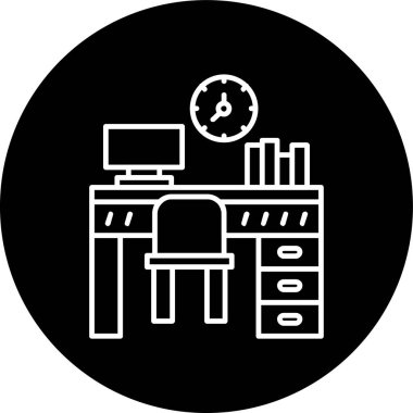 Bilgisayar monitörünün modern bir simgesinin vektör çizimi