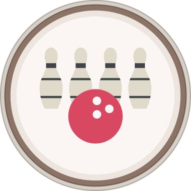 bowling. Web simgesi basit illüstrasyon