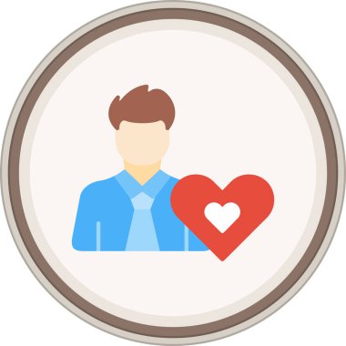 vektör kalp düz simgesi.