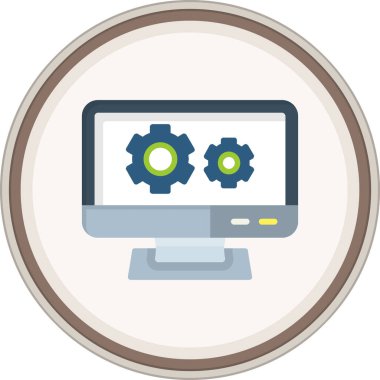 Bilgisayar. Web simgesi basit illüstrasyon