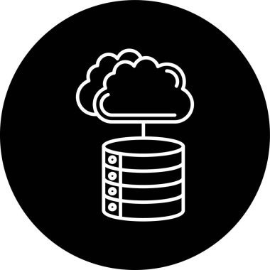 Bulut Veri Merkezi simgesi, basit vektör illüstrasyonu