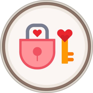 kalp kilidi vektör simgesi