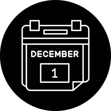 Aralık takvimi simgesi, vektör illüstrasyonu