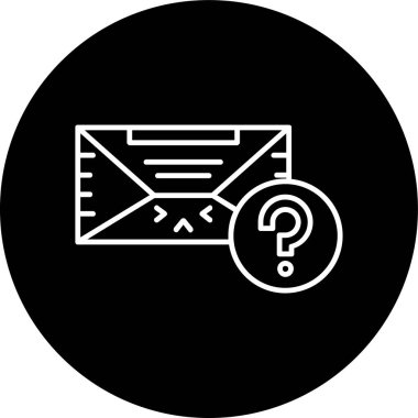 Soru işareti simgesi, vektör illüstrasyonlu zarf