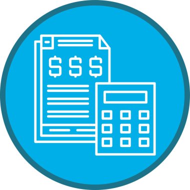 Bir hesap makinesi simgesinin vektör illüstrasyonu