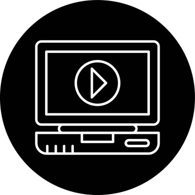 Laptop Vektör Satır Simgesi Tasarımı