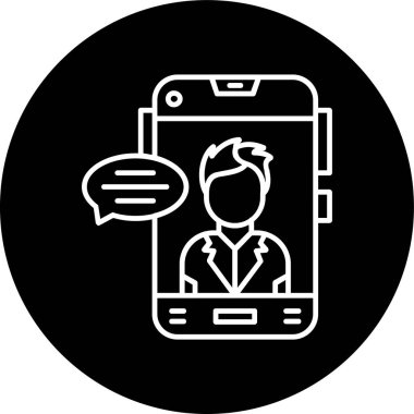 Akıllı telefon ve konuşma balonu simgesine sahip iş adamı