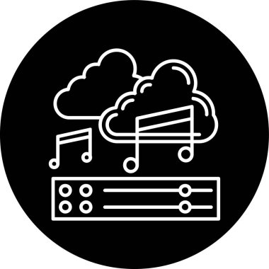 vektör illüstrasyonu, müzik çalar simgesi, müzik simgesi