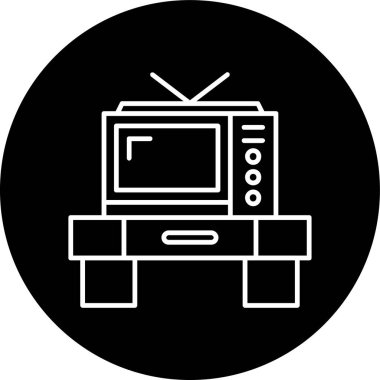 Televizyon simgesi, vektör illüstrasyonu