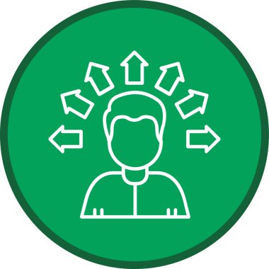 Beyaz arkaplanda izole edilmiş daire biçiminde resim simgesi olan adam