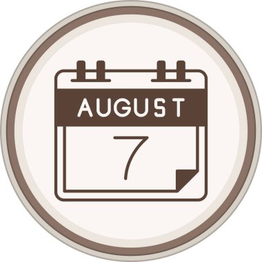 7 Ağustos Kahverengi Çember. Web Kullanımı için Vektör İllüstrasyonu