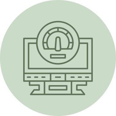 Performans Yeşil Çember. Web Kullanımı için Vektör İllüstrasyonu