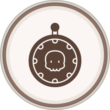 Pusula kahverengi çember. Web Kullanımı için Vektör İllüstrasyonu