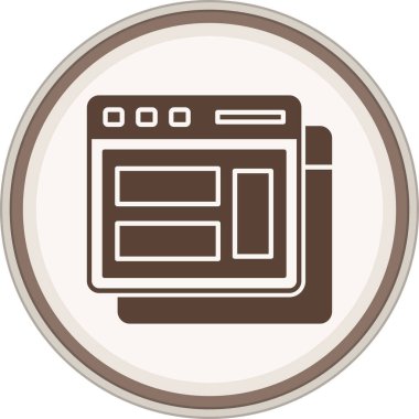 Browser Glyph brown circle. Vector Illustration For Web Use