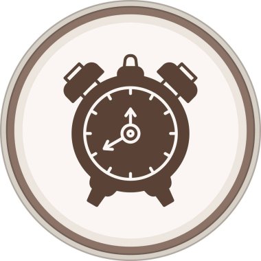 Saat kabartması kahverengi çember. Web Kullanımı için Vektör İllüstrasyonu