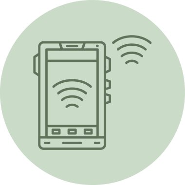 Wifi Sinyal Yeşil Çember. Web Kullanımı için Vektör İllüstrasyonu