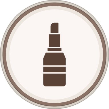 Lipstick Glyph brown circle. Vector Illustration For Web Use