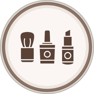 Makyaj kabartması kahverengi daire. Web Kullanımı için Vektör İllüstrasyonu