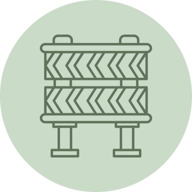 Road Block green Circle. Vector Illustration For Web Use