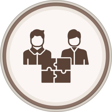 Team Glyph brown circle. Vector Illustration For Web Use