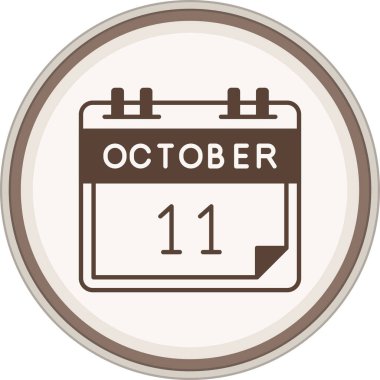 11 Ekim Kahverengi Daire. Web Kullanımı için Vektör İllüstrasyonu