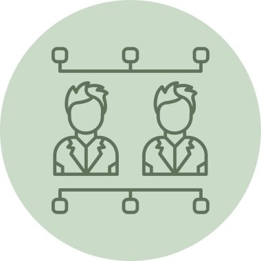 Çalışma Akımı Yeşil Çember. Web Kullanımı için Vektör İllüstrasyonu