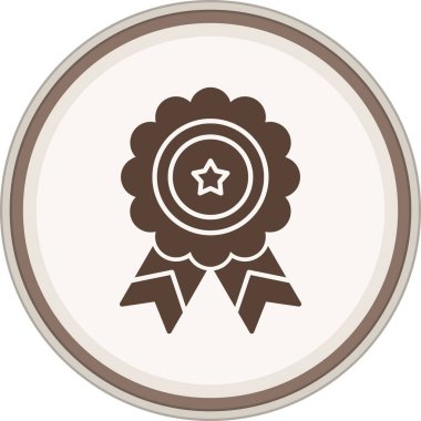 Award Glyph brown circle. Vector Illustration For Web Use
