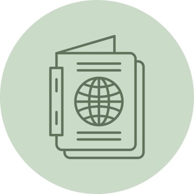 Passport green Circle. Vector Illustration For Web Use