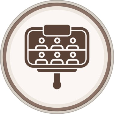 Sunum Glyph kahverengi daire. Web Kullanımı için Vektör İllüstrasyonu