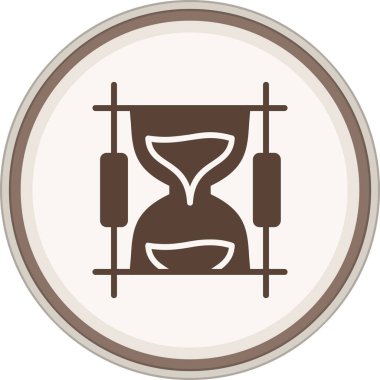 Kum Saati Kahverengi Çember. Web Kullanımı için Vektör İllüstrasyonu