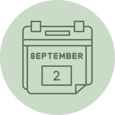 2 Eylül 'deki yeşil buluşma çemberi. Web Kullanımı için Vektör İllüstrasyonu