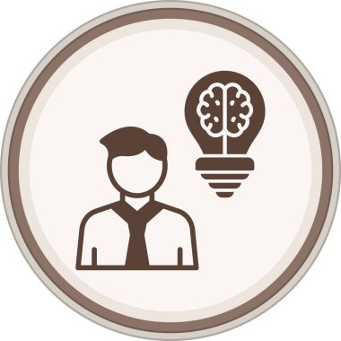 Duygusal Zeka Glyph kahverengi çember. Web Kullanımı için Vektör İllüstrasyonu