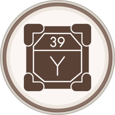 Yttrium Glyph brown circle. Vector Illustration For Web Use