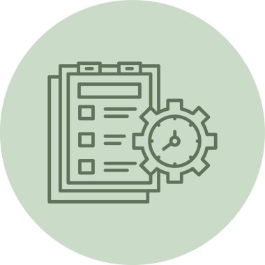 Zaman Yönetimi Yeşil Çember. Web Kullanımı için Vektör İllüstrasyonu